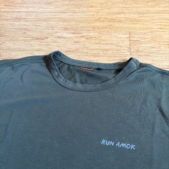 Roark Run Amok Shirt Mens Large Green Drirelease Performance Running Tee - Picture 5 of 6